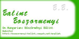 balint boszormenyi business card